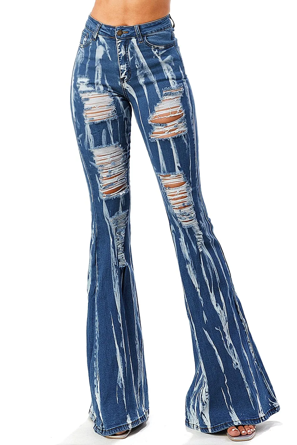 Alchemy Distressed High Rise Flares