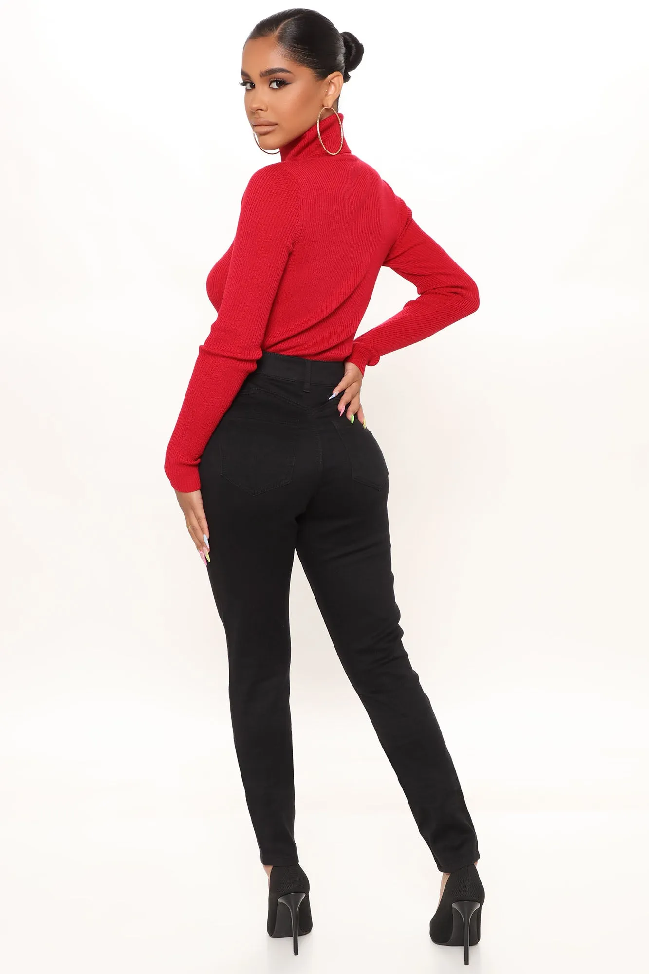 Alexa High Rise Booty Lifter Skinny Jeans - Black