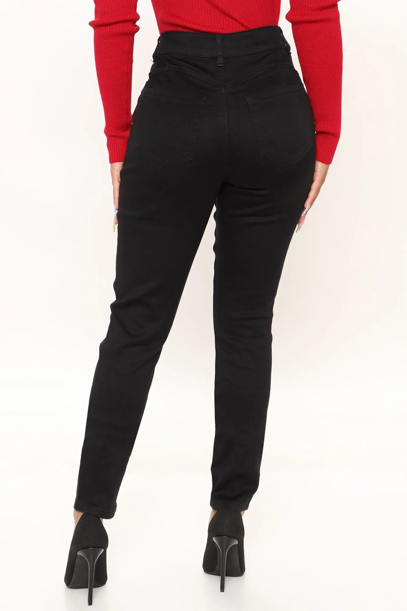 Alexa High Rise Booty Lifter Skinny Jeans - Black