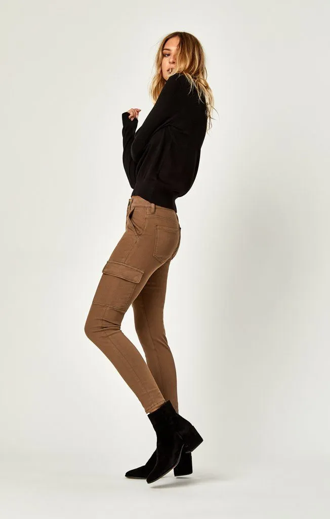 ARINA SKINNY CARGO IN KHAKI TWILL