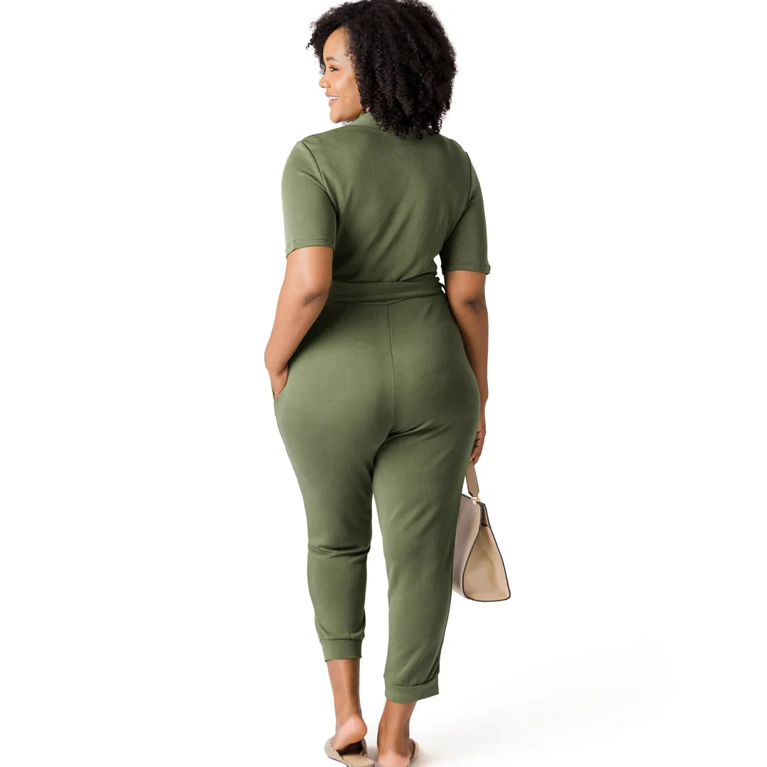 Around the Clock Nursing Jumpsuit | Olive