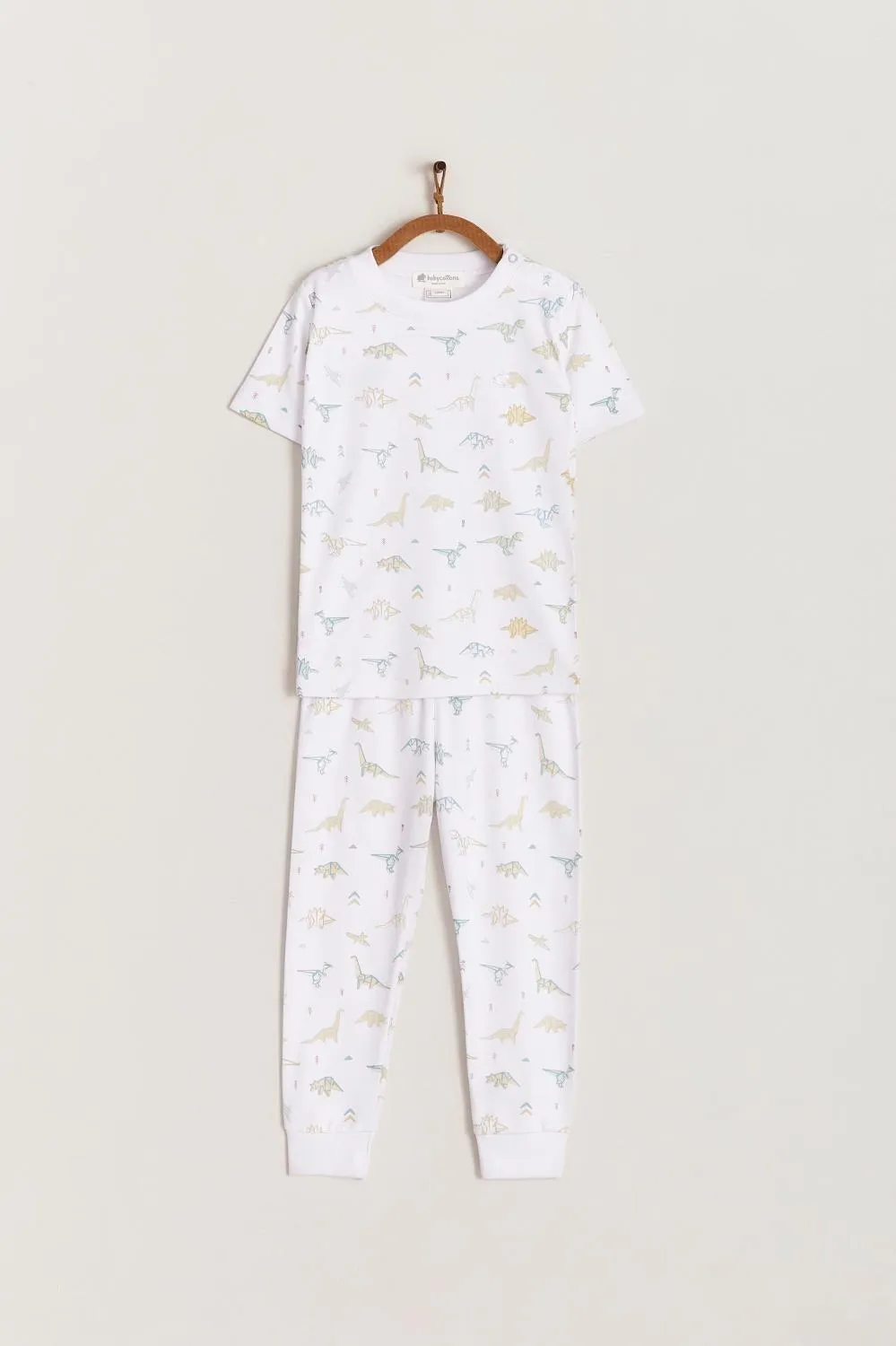 Babycottons Dino Origami Snug Tee & Pants Pajama Set