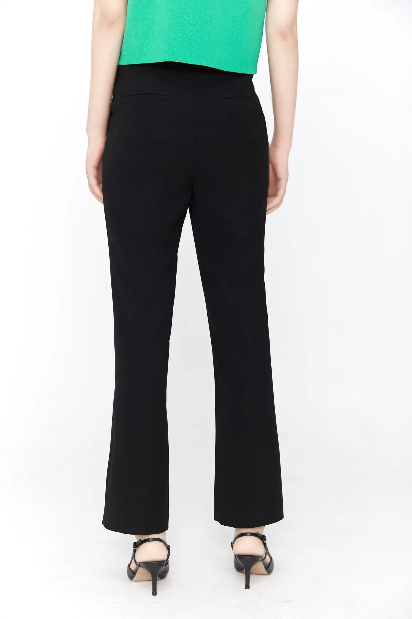 Black Slim-fit Bootcut Suit Pants