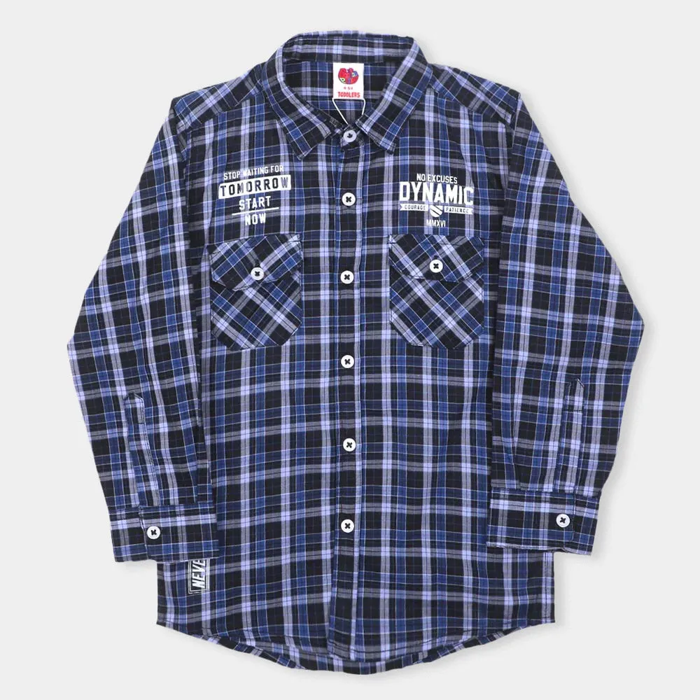 Boys Casual Shirt Never Look Back - N. Blue Check