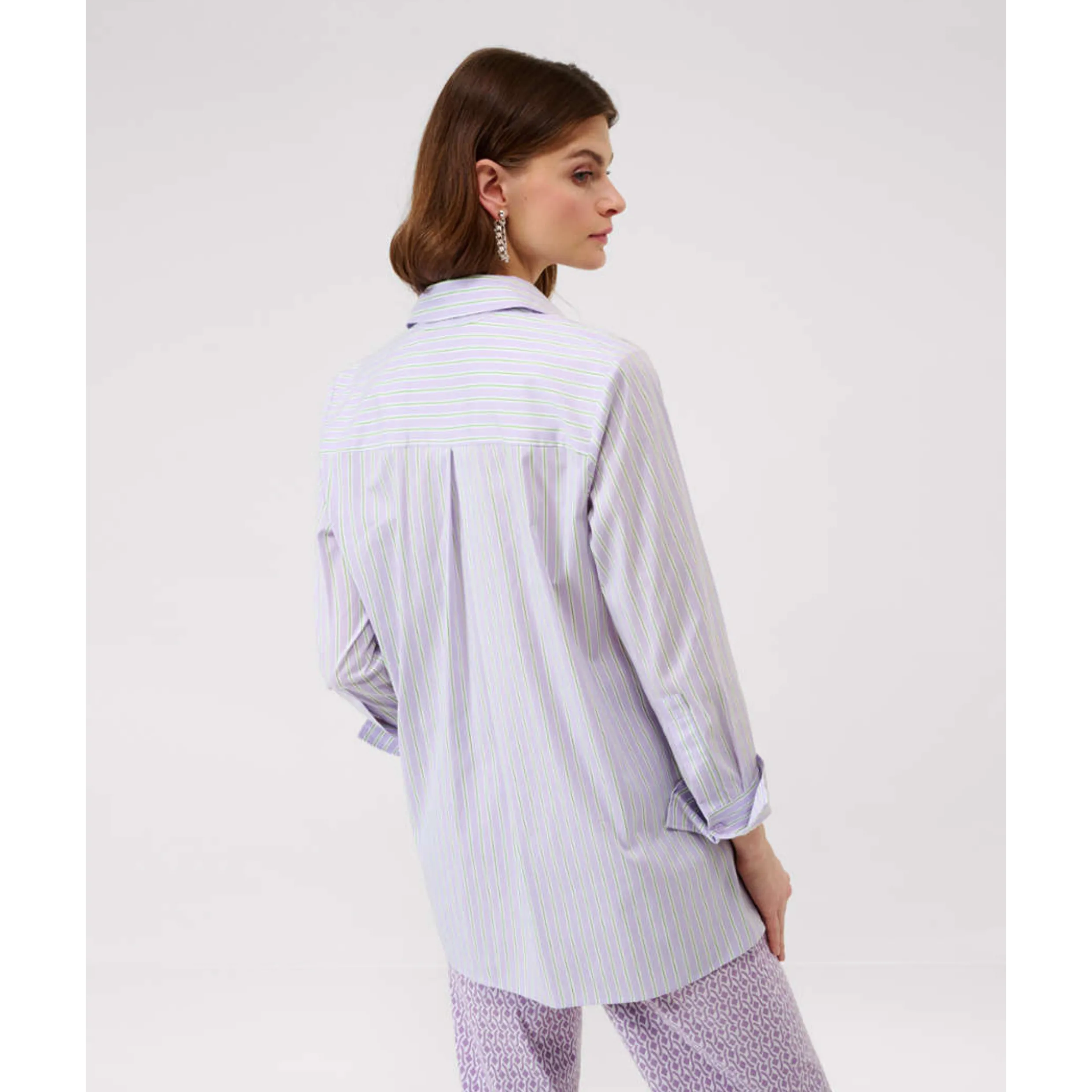 Brax Vicki Cotton Stretch Shirt In Soft Purple 44-5828