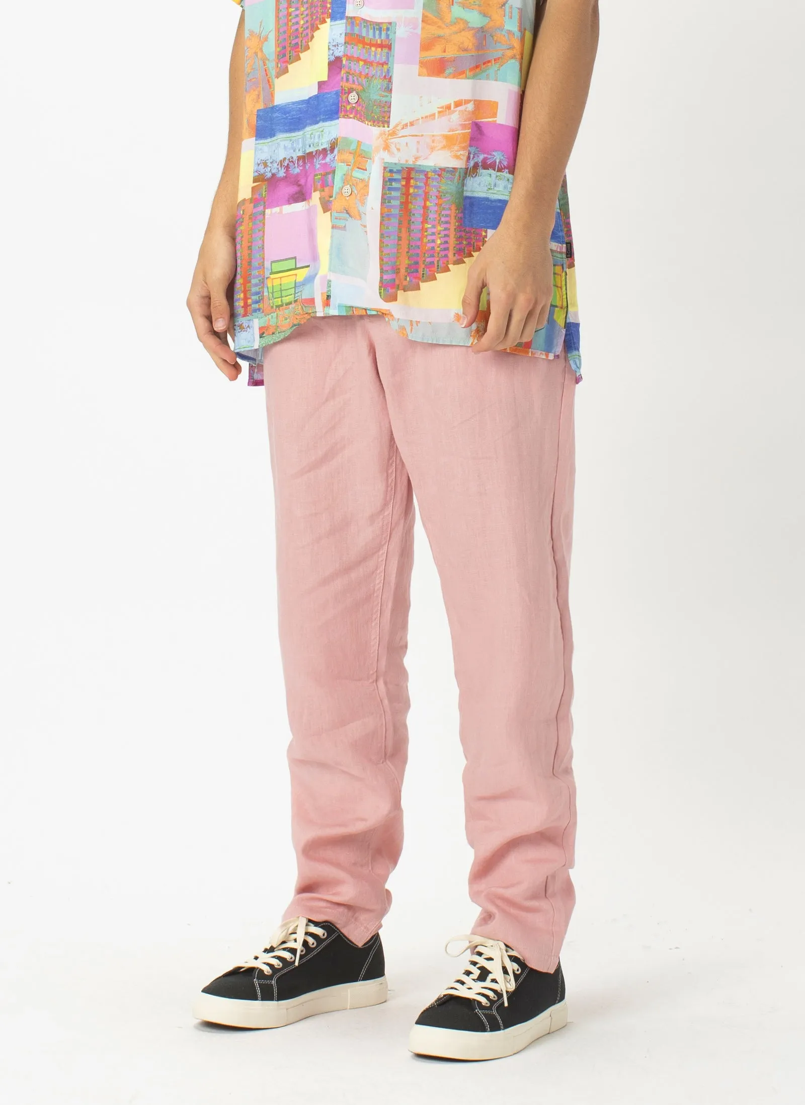 B.Relaxed Pant Pink Linen