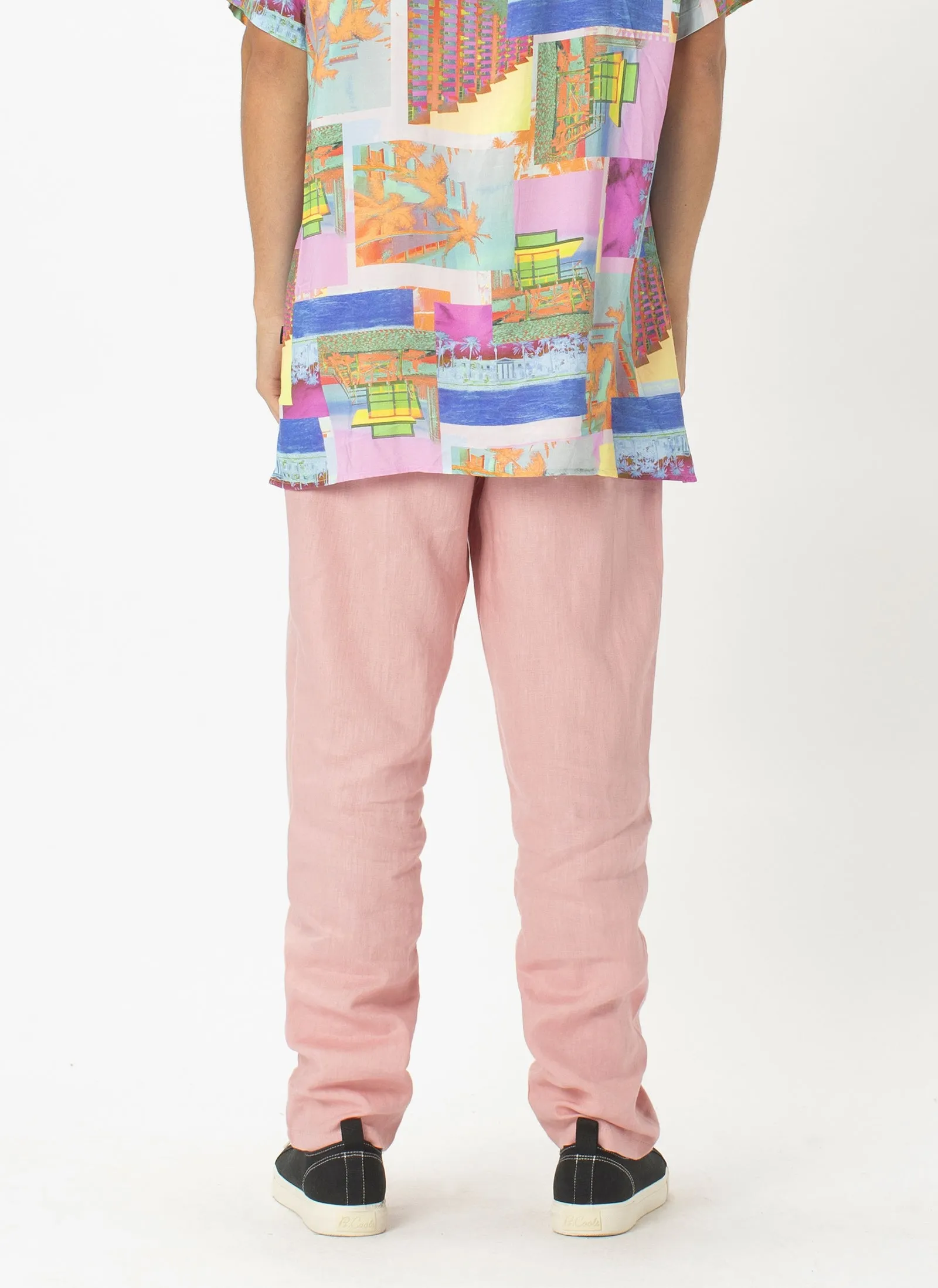 B.Relaxed Pant Pink Linen