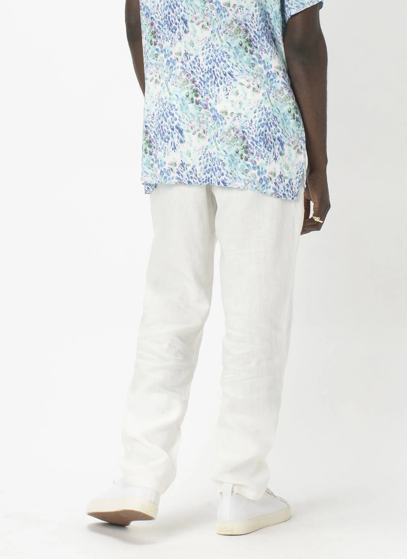 B.Relaxed Pant White Linen