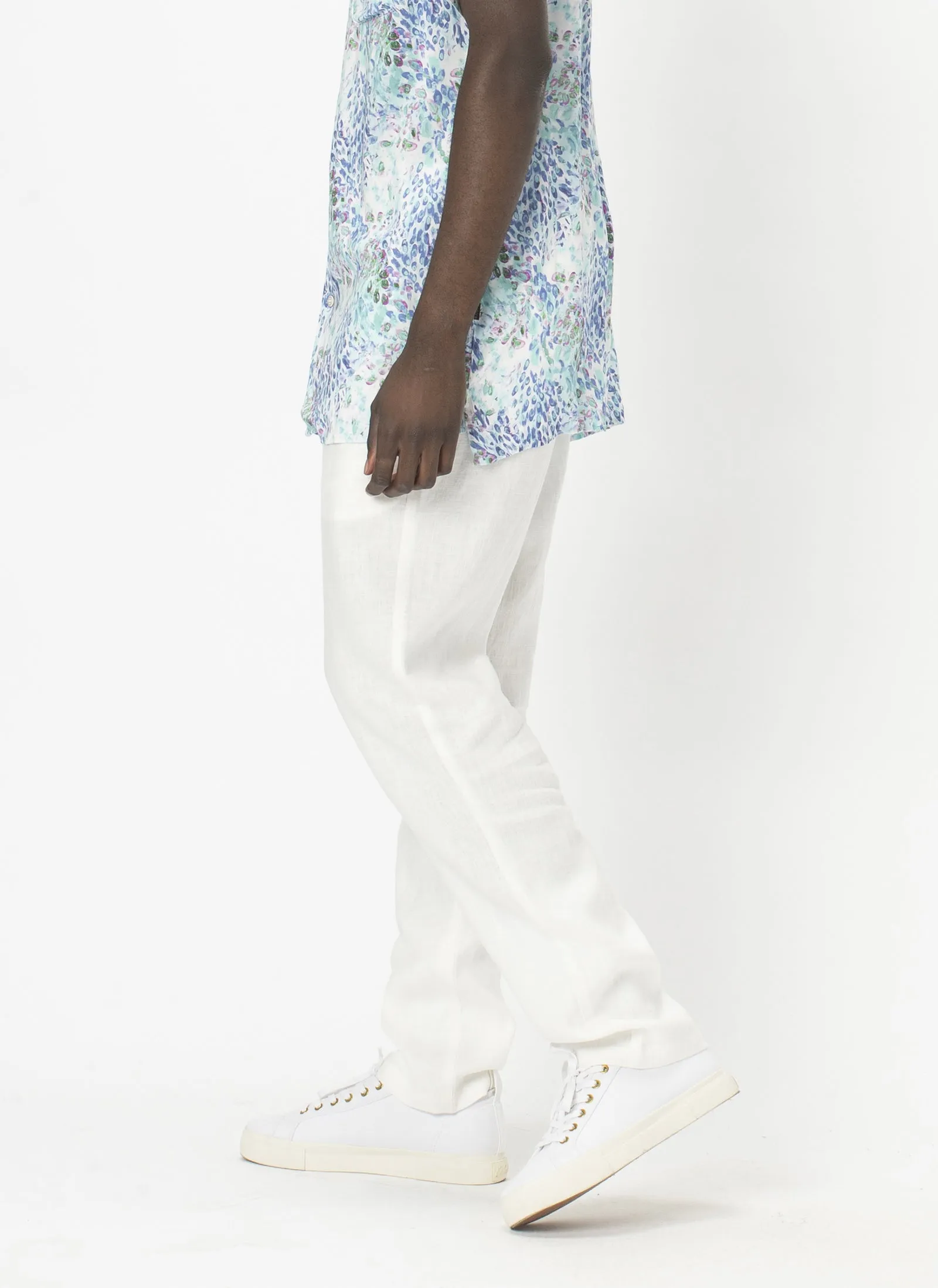 B.Relaxed Pant White Linen