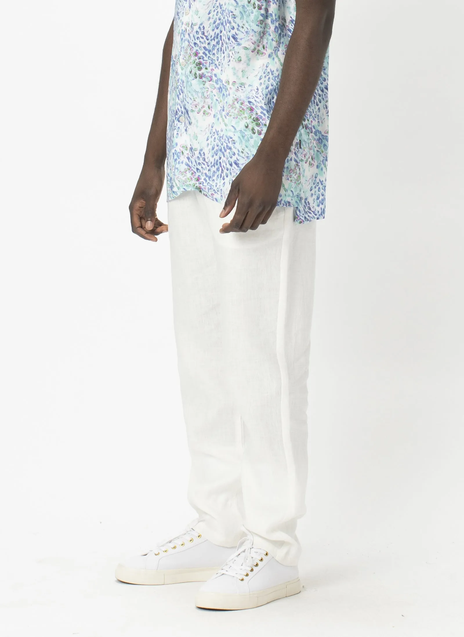 B.Relaxed Pant White Linen