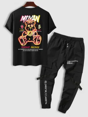 Cartoon Tee And Pants Streetwear Set