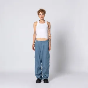 CHAMBRAY CARGO ZIP PANT