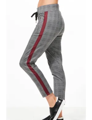 CHICHI Active Amia Plaid Trouser - Grey Plaid