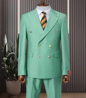 Classic Green Double Breasted Suit