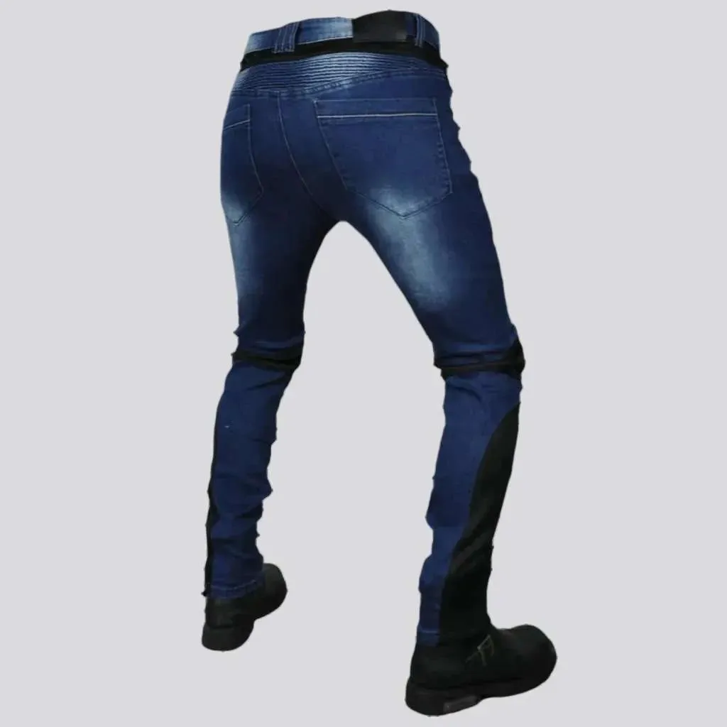 Color protective men's moto jeans