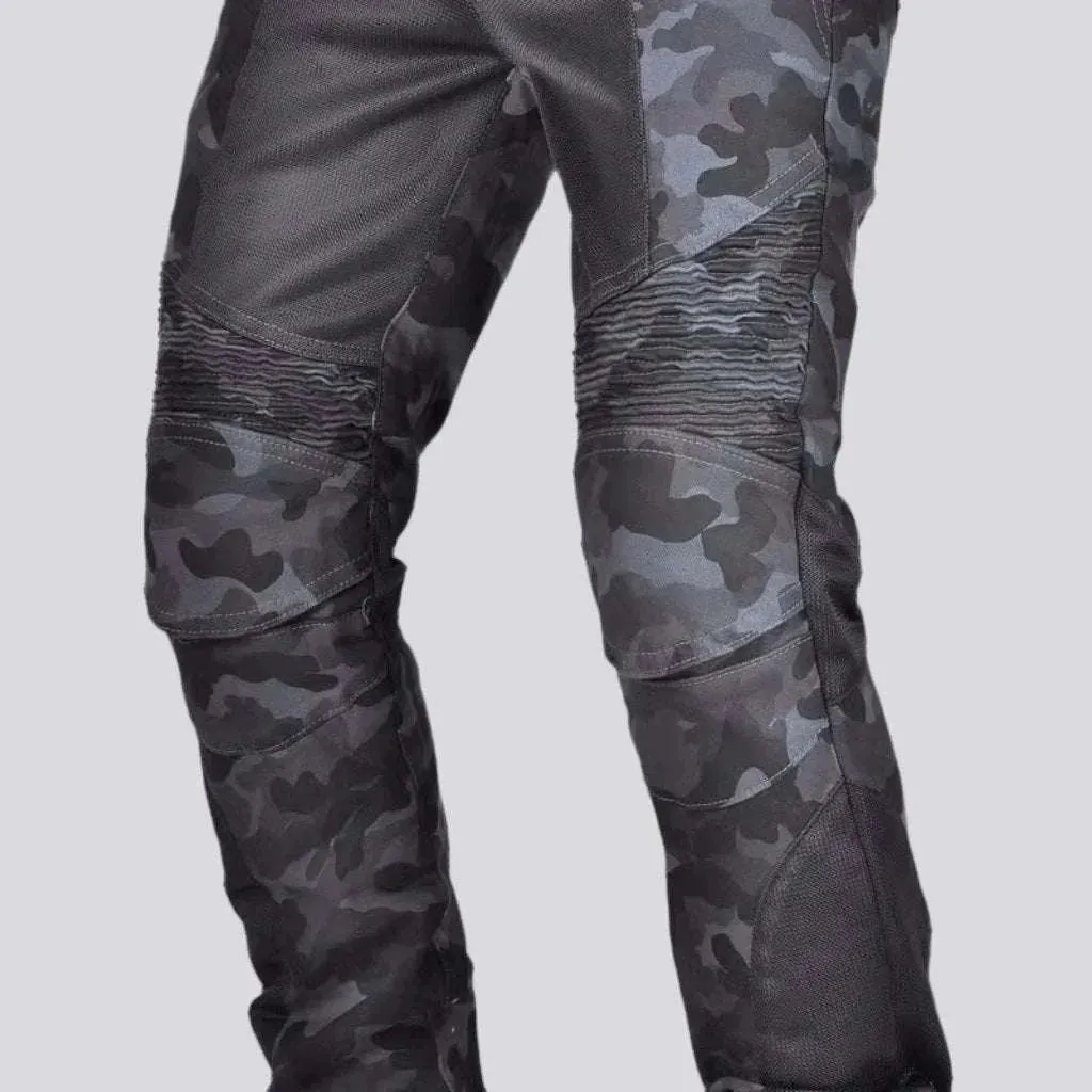 Color protective men's moto jeans