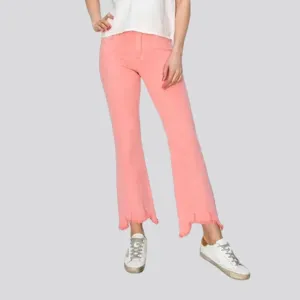 Color women's mid-waist jeans