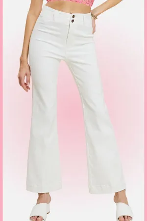 Compare Notes White Denim Flare Jeans