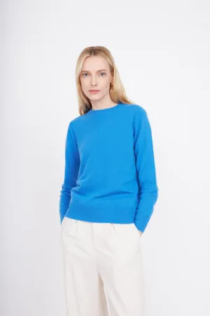 Crewneck Cashmere Sweater - Azure Blue