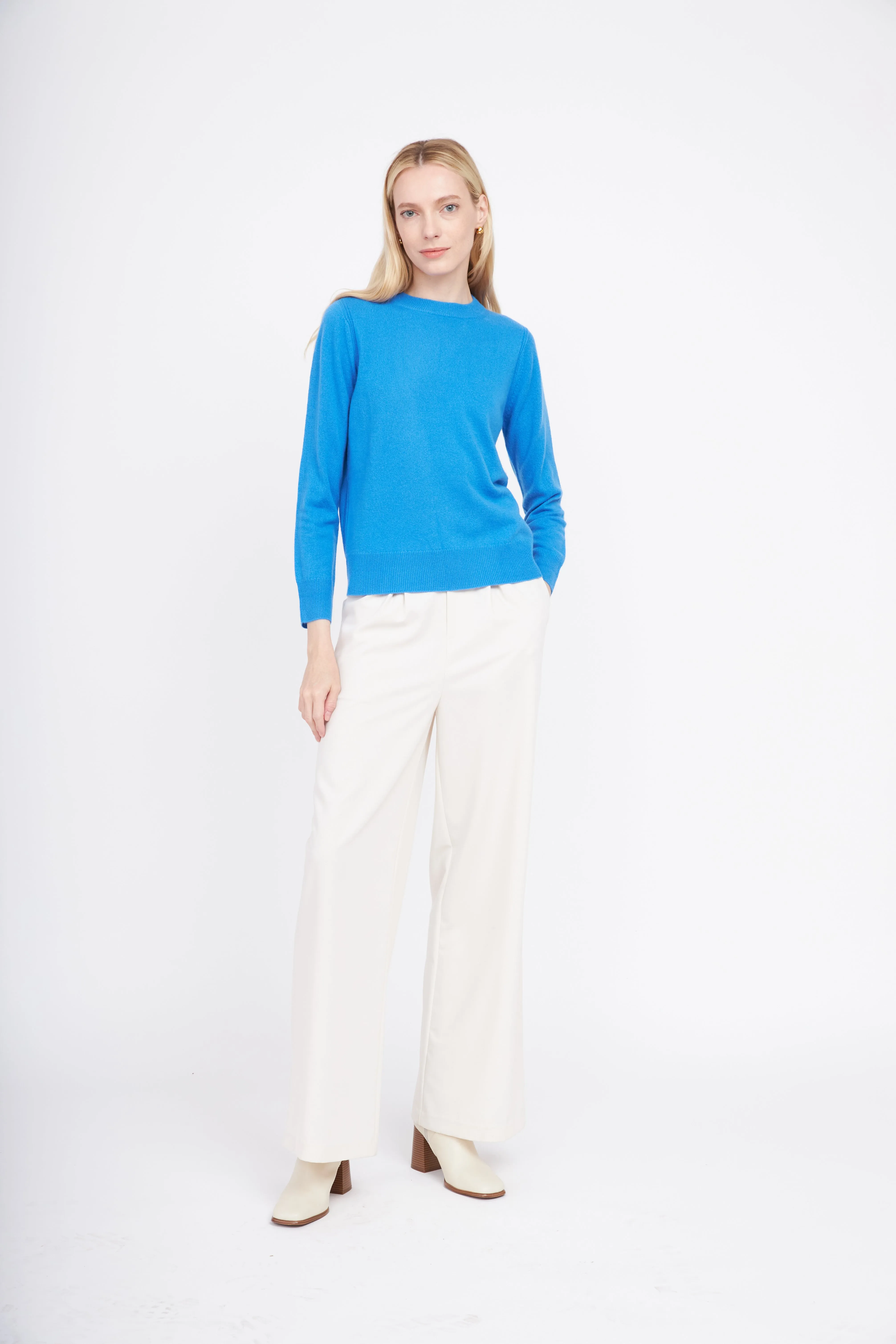 Crewneck Cashmere Sweater - Azure Blue