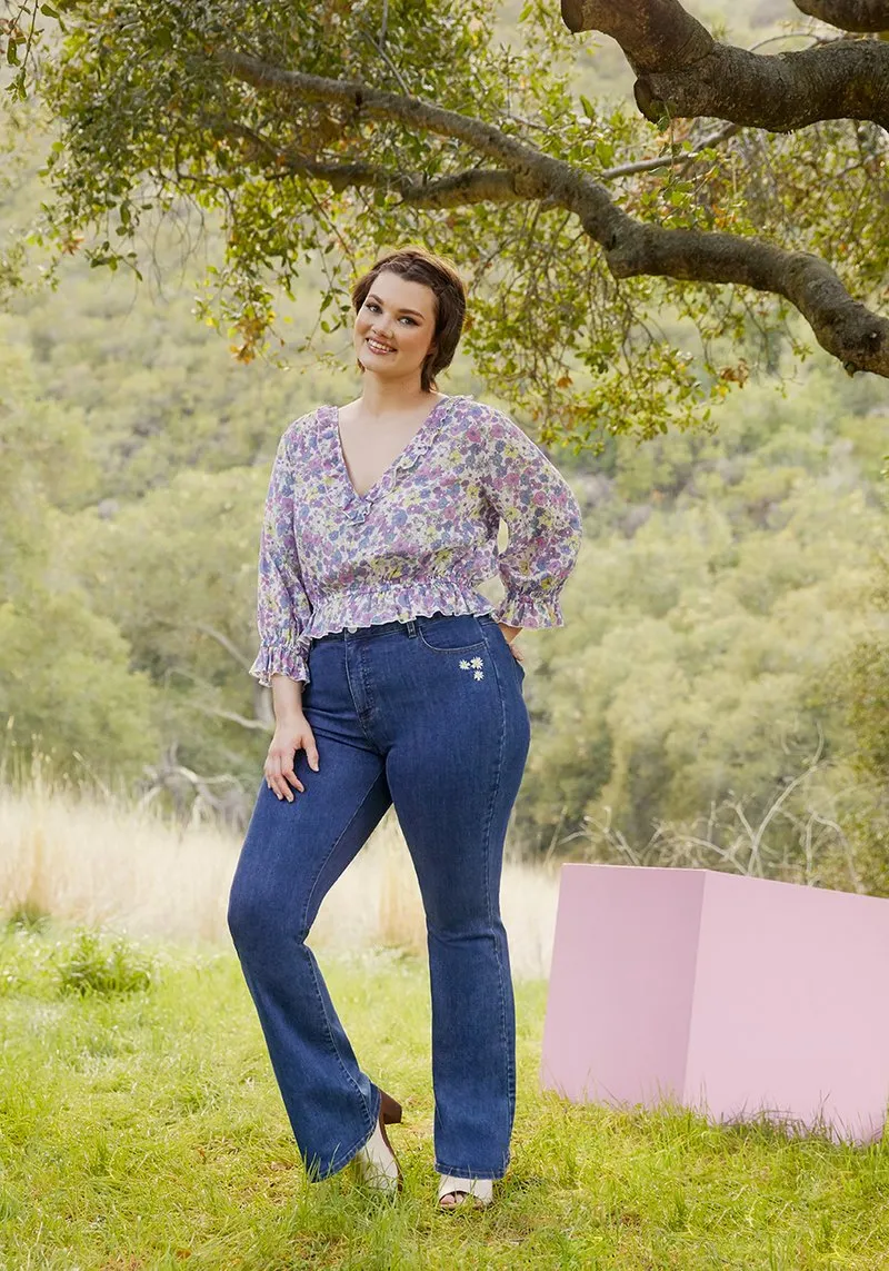 Daisies on Flared Jeans