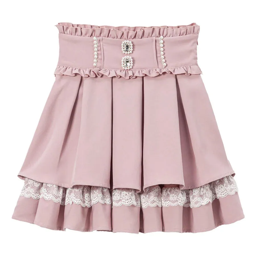 Dear My Love jirai kei double layered flare skirt