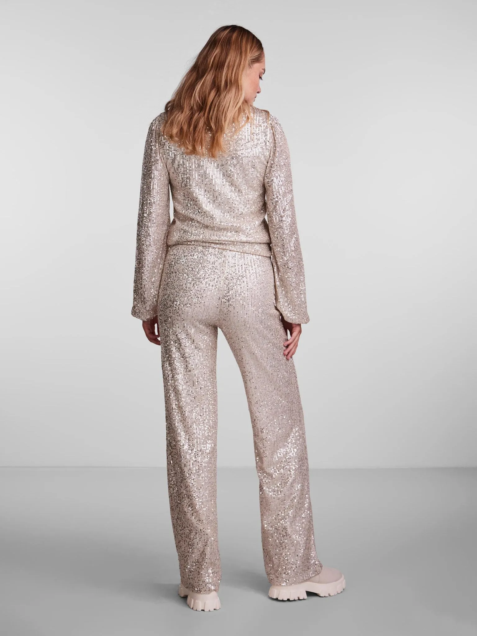 Delphia Wide Pants - Silver