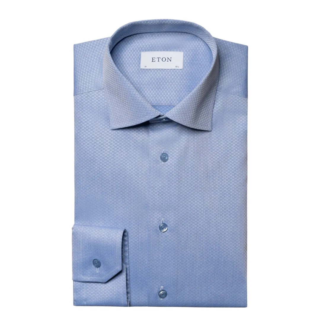 ETON Dobby Cut Away - Contemporary Fit MID BLUE