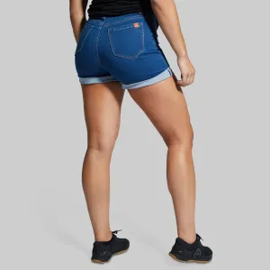 FLEX Stretchy Mom Jean Short (Mid Wash)