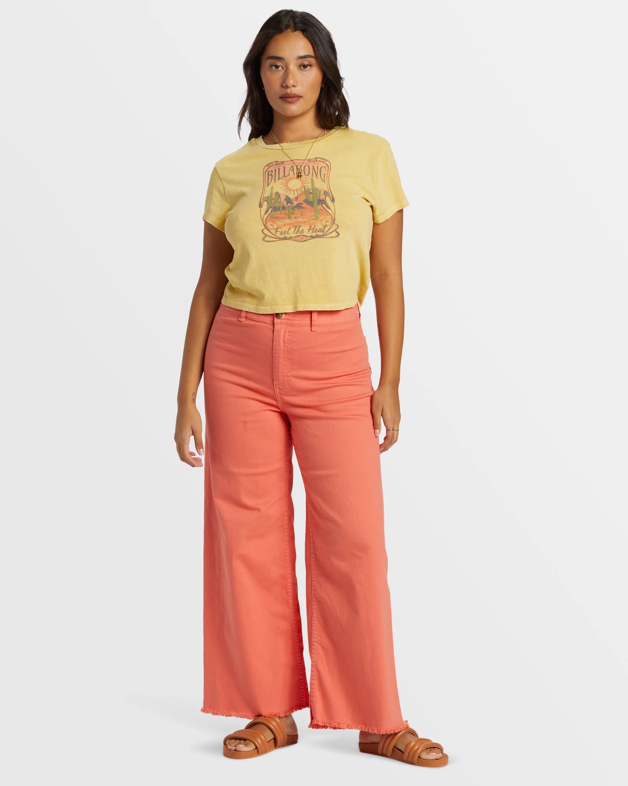 Free Fall High-Waist Pants - Papaya