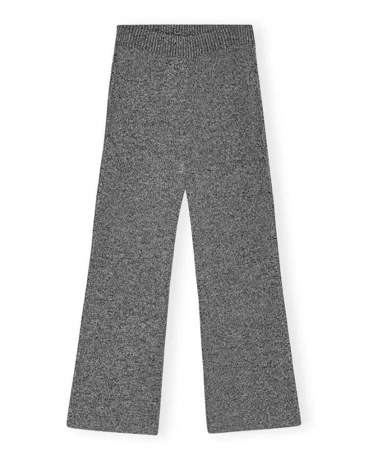 Ganni Melange Rib Knit Cropped Pants