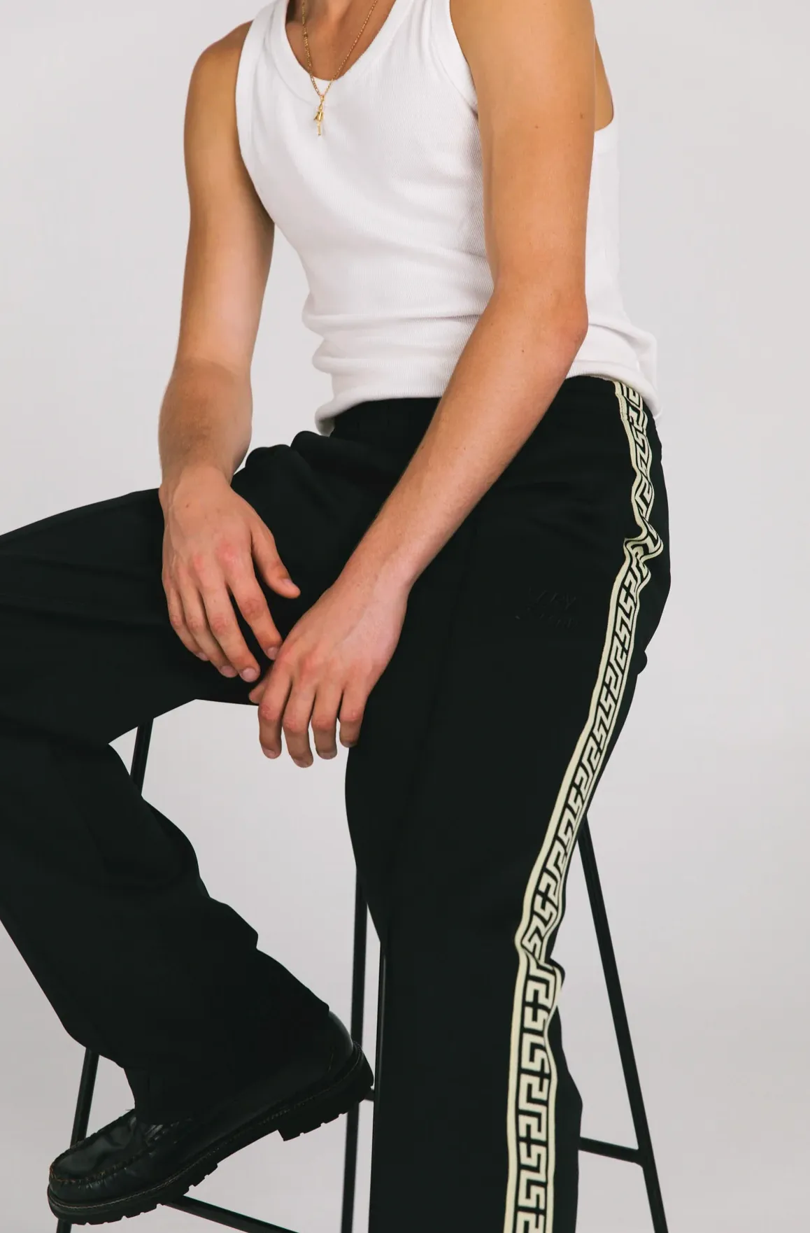 GEO BLACK TRACK PANTS