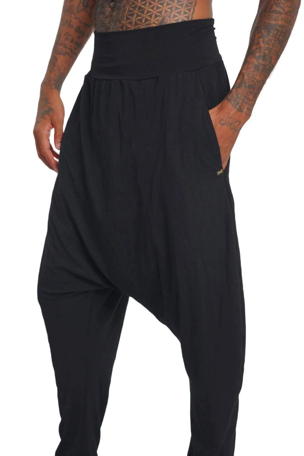 Harlem Mens Black Harem Pants