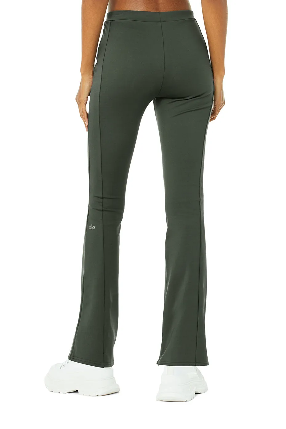 High-Waist 7/8 Zip It Flare Legging - Dark Cactus