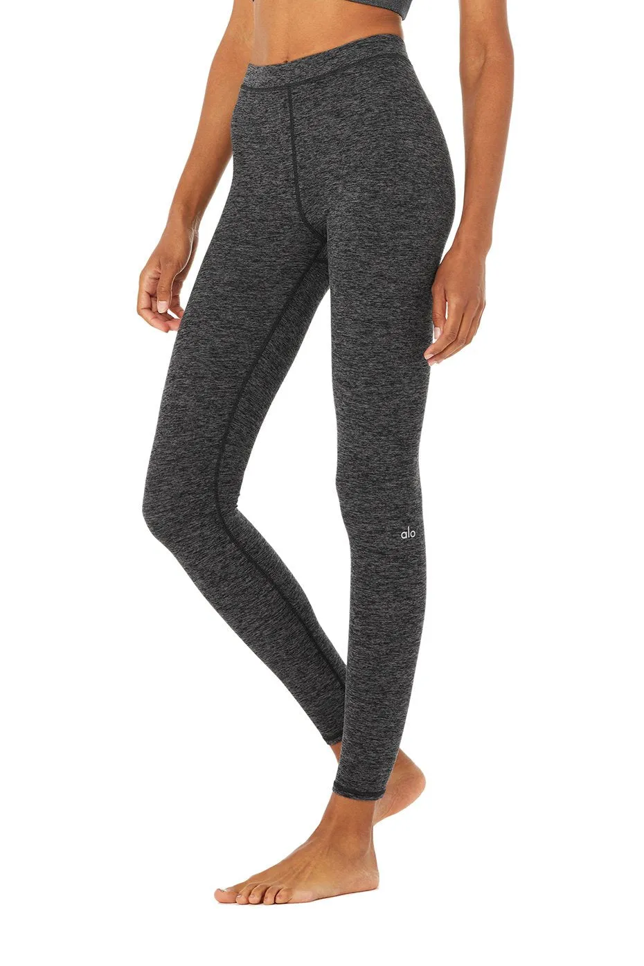 High-Waist Alosoft Flow Legging - Dark Heather Grey