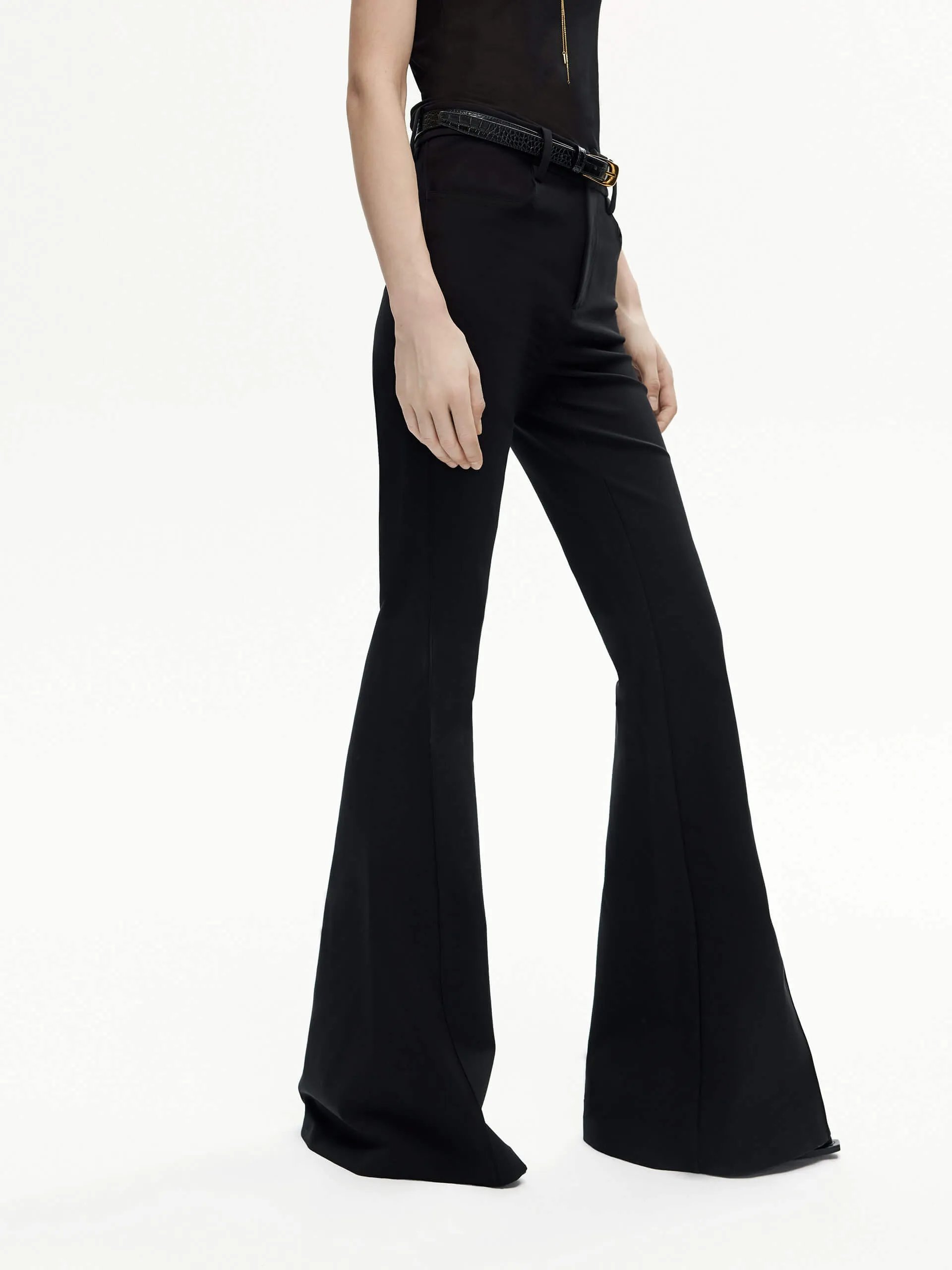 High Waist Stretch Flared Pants