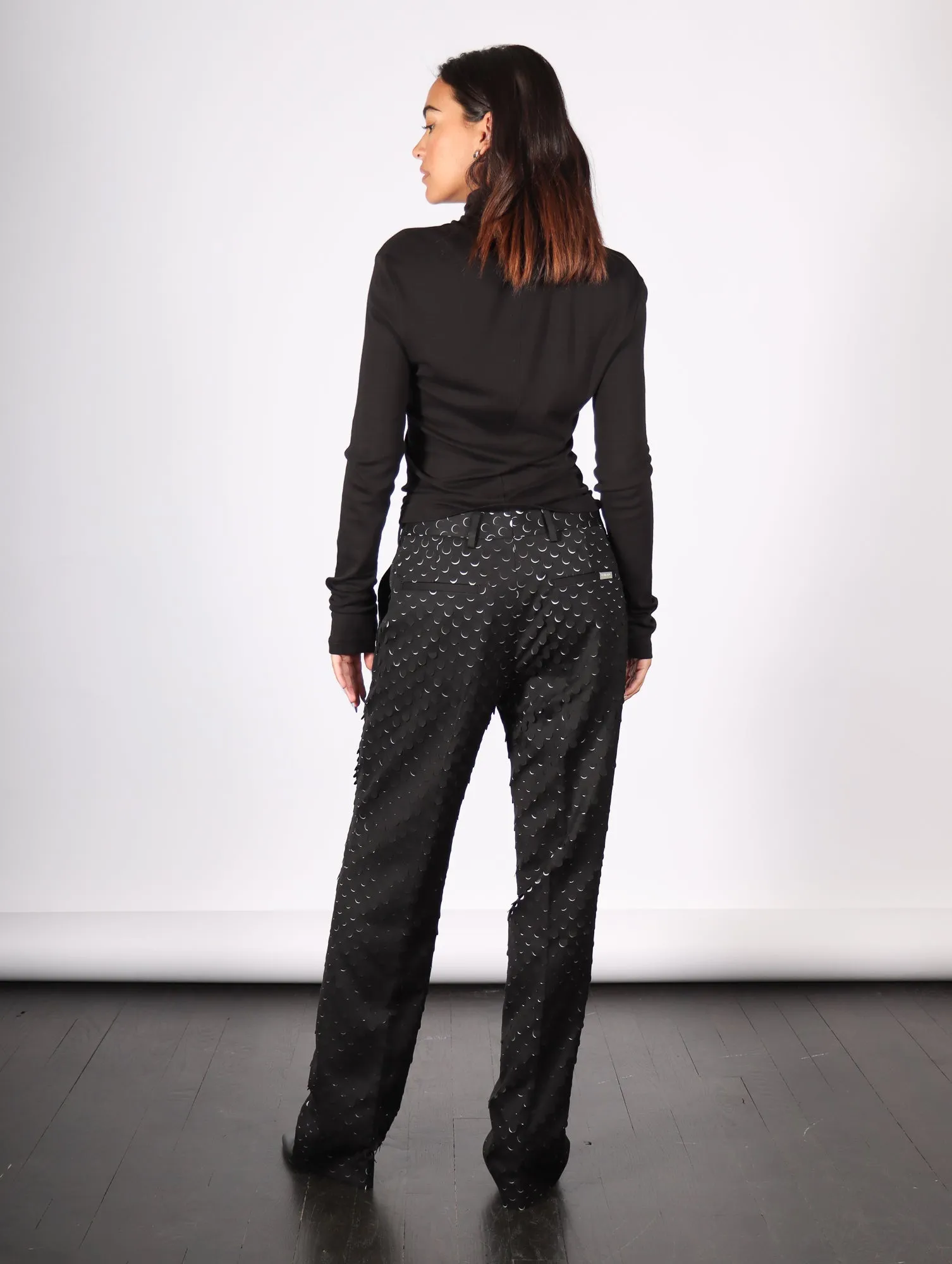 Hole Punched Car Trouser in Black by Helmut Lang