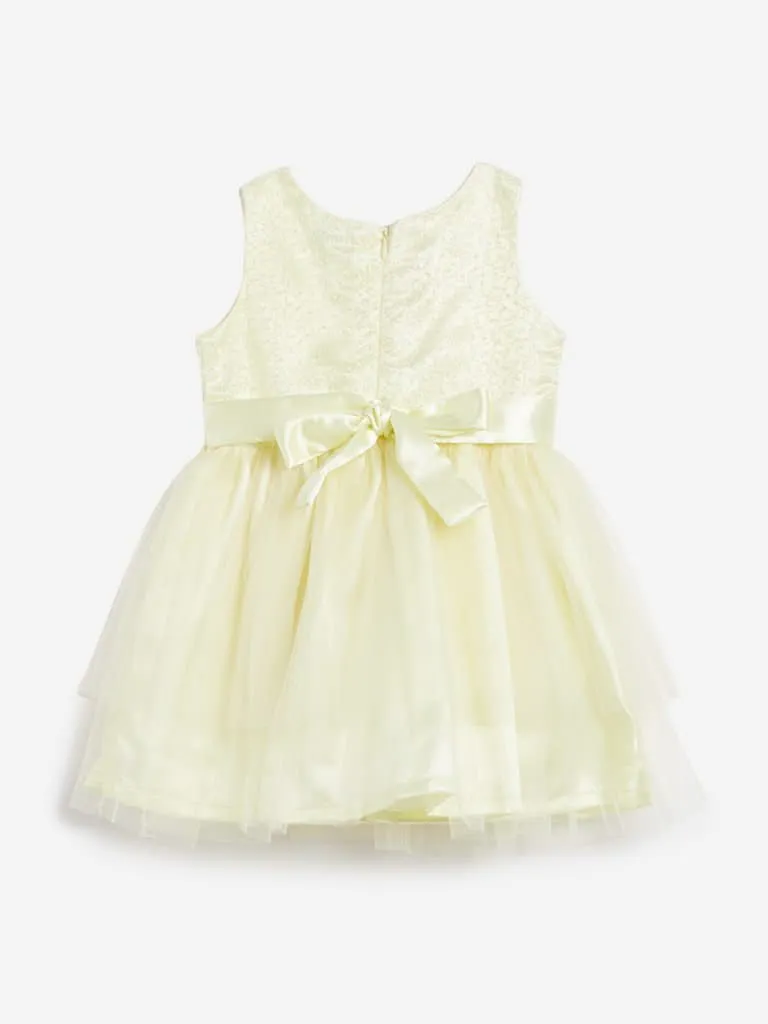 HOP Kids Yellow Rose-Detailed Dress