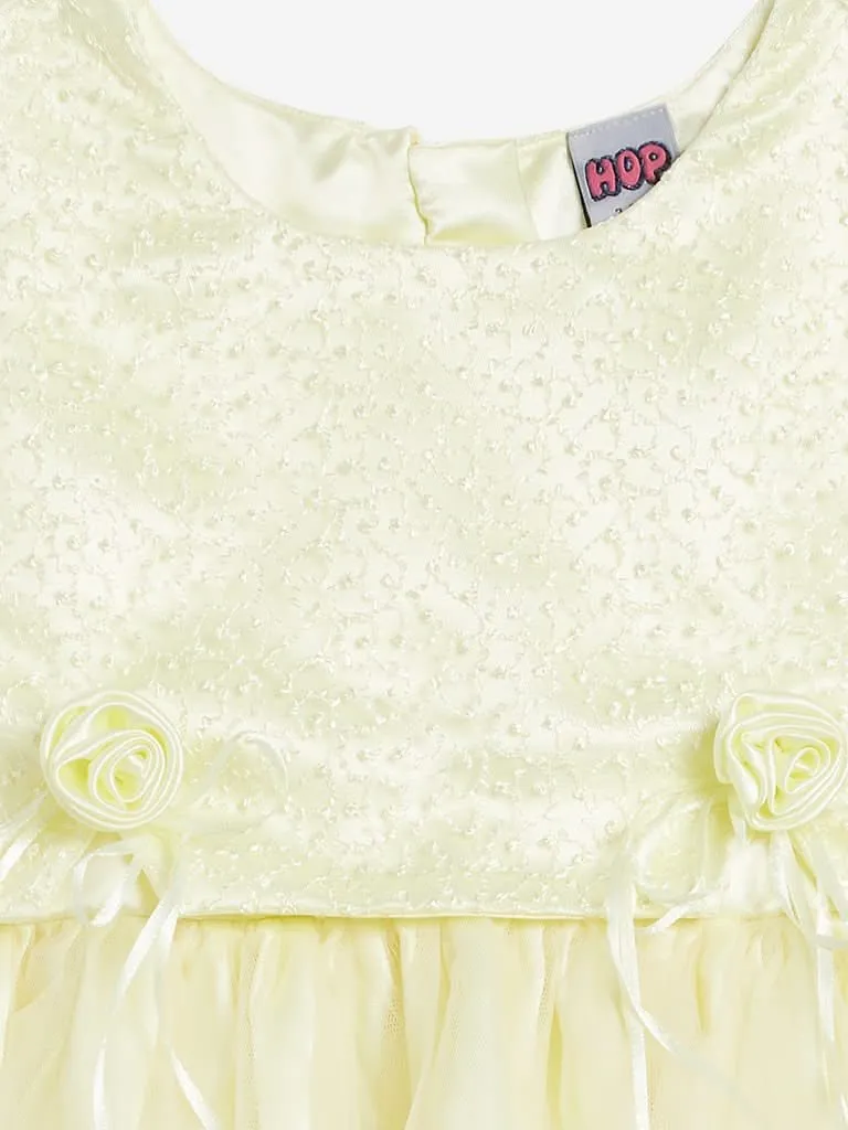 HOP Kids Yellow Rose-Detailed Dress