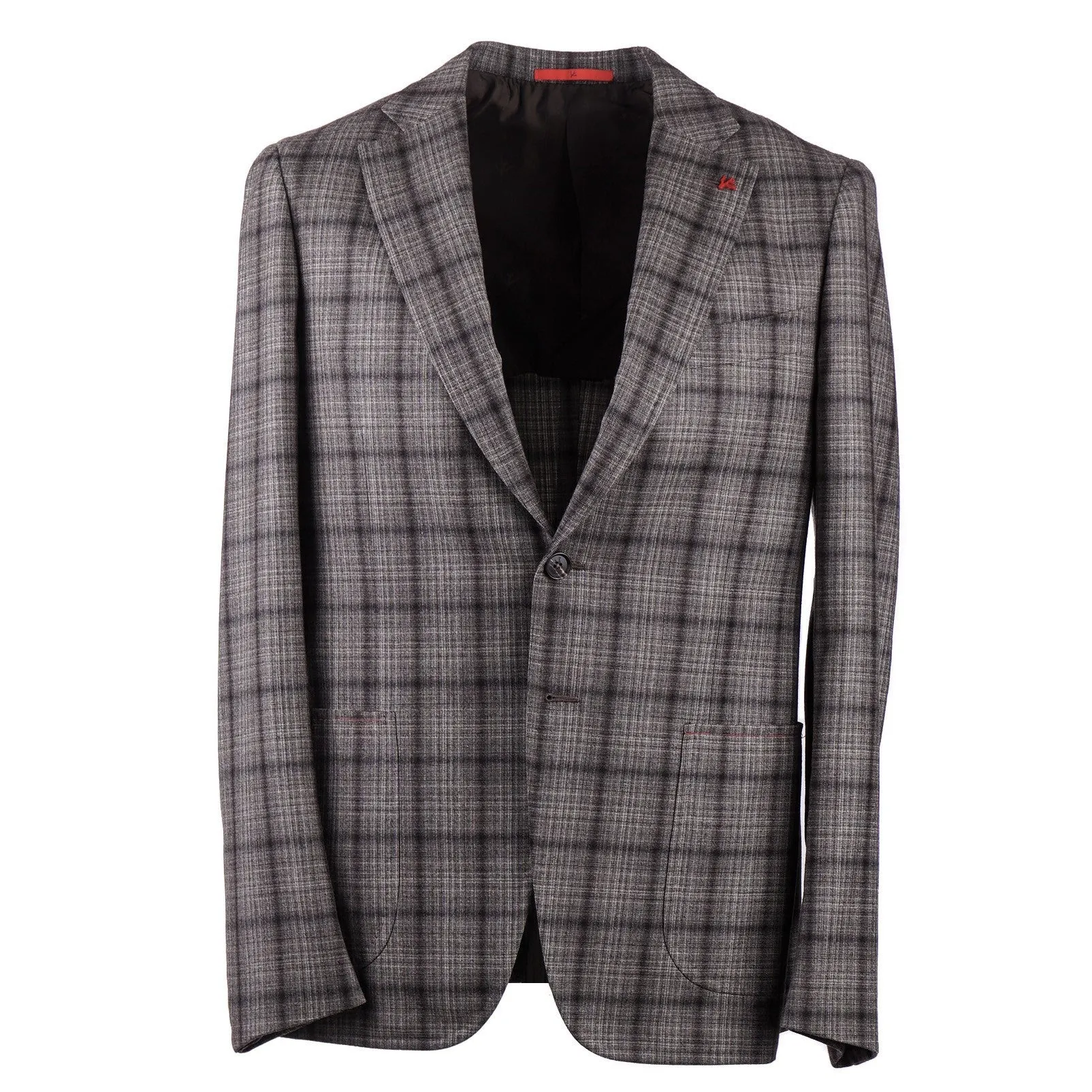 Isaia Slim-Fit Shadow Check Wool Suit