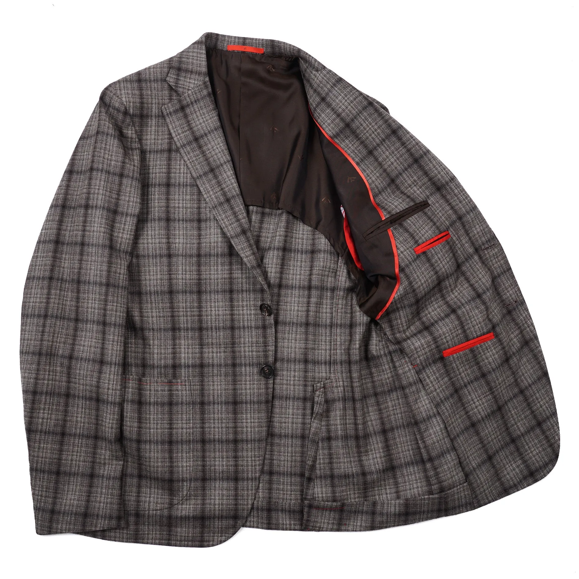 Isaia Slim-Fit Shadow Check Wool Suit