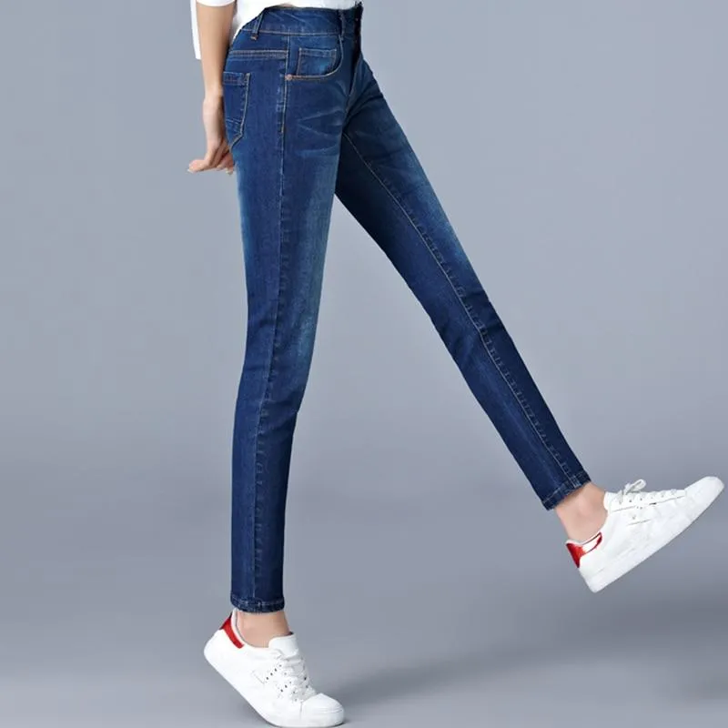 Jeans For Woman High Waist Full Length Skinny Pencil Denim Pants