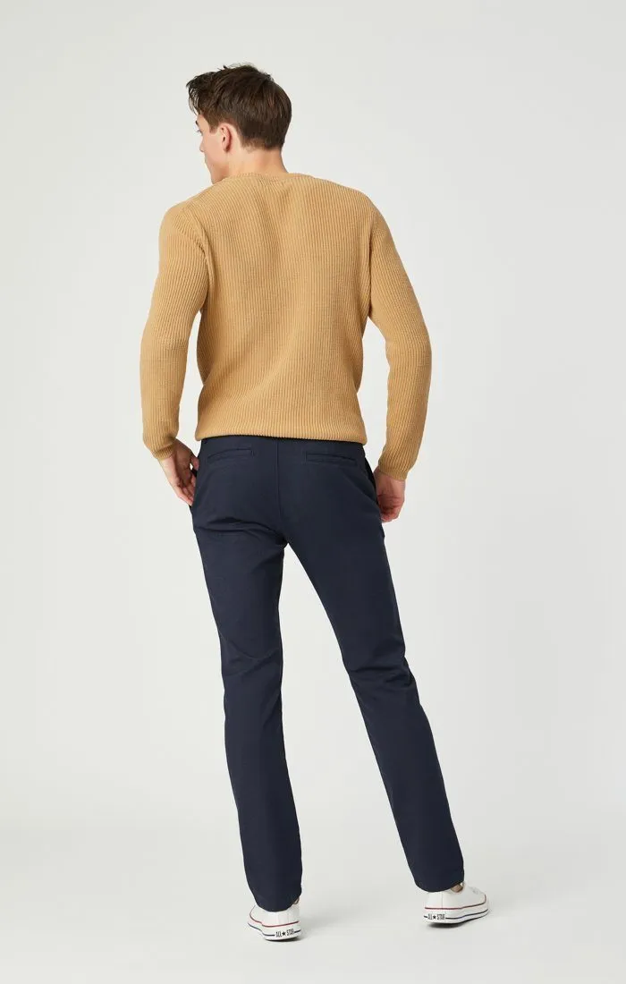 JOHNNY SLIM CHINO IN NAVY FEATHER TWEED