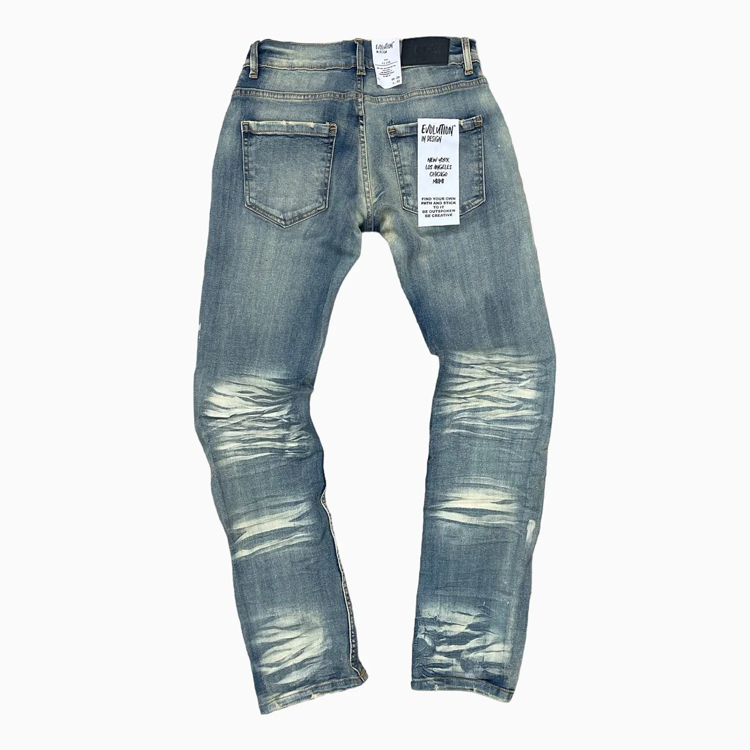 Kid's Washed Down Tuff Denim Silm Jeans Pant