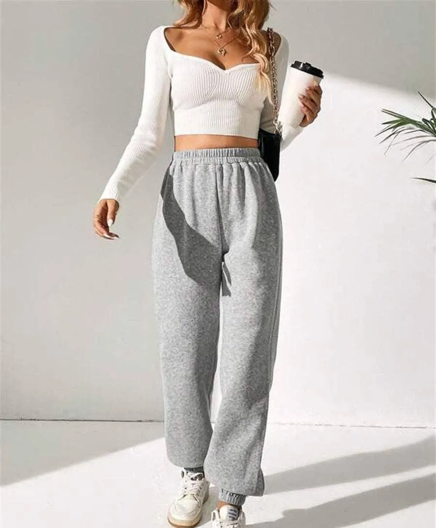 Ladies Elastic Waist Jogger Pants Sweatpants 1009