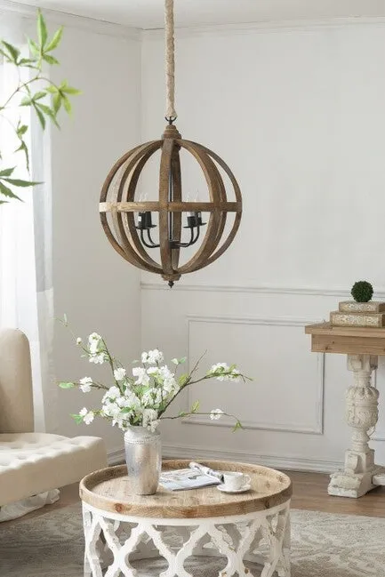 Lattice Round Shabby Chic Coffee Table