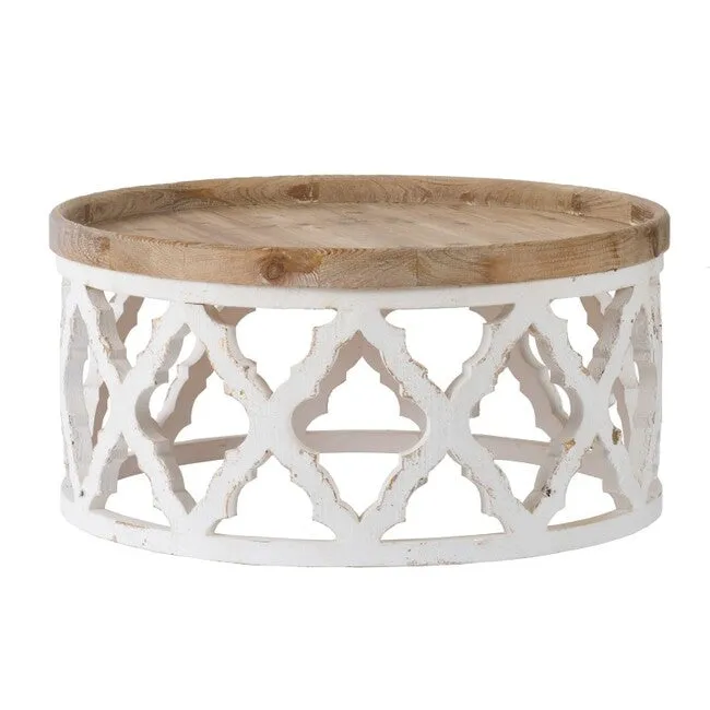 Lattice Round Shabby Chic Coffee Table