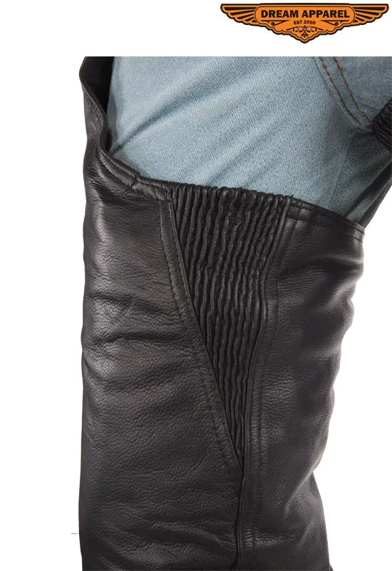 Leather Chaps With Gathered Fitting