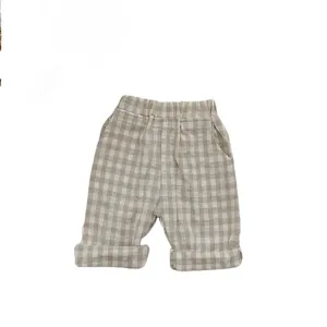 Linen Gingham Baby Pants