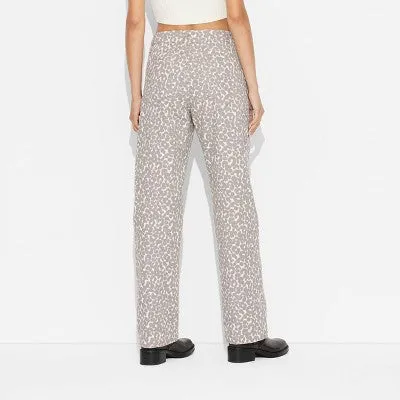 New - Women's Mid-Rise 90's Relaxed Straight Pants - Wild Fable